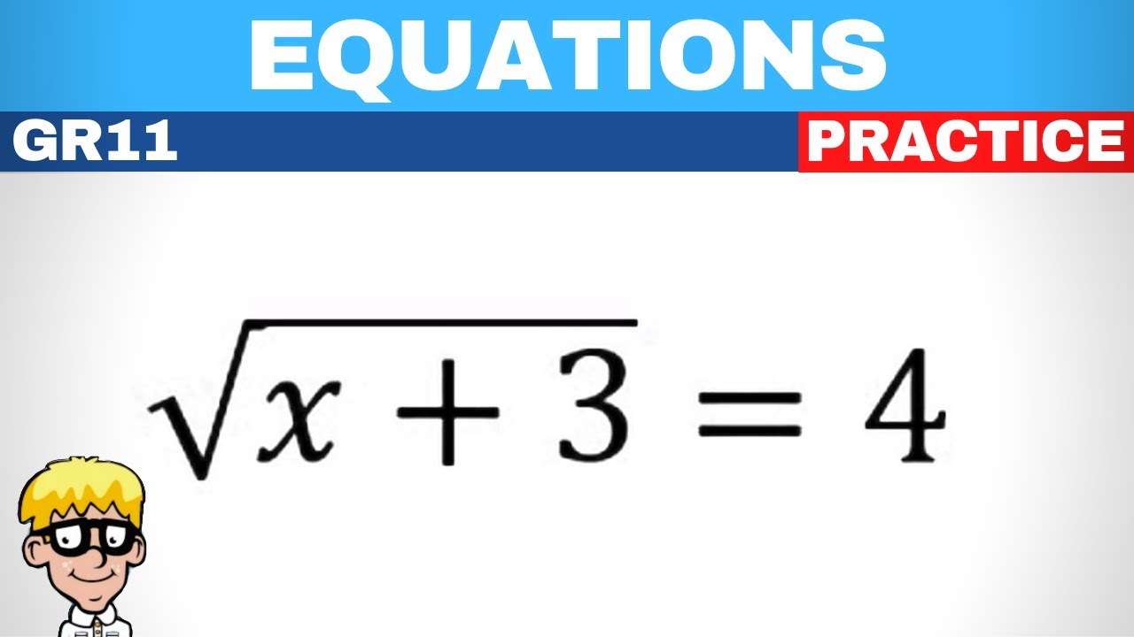 Square Root Equations Grade 11 Youtube