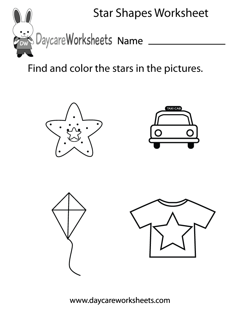 Star Worksheets For Preschoolers