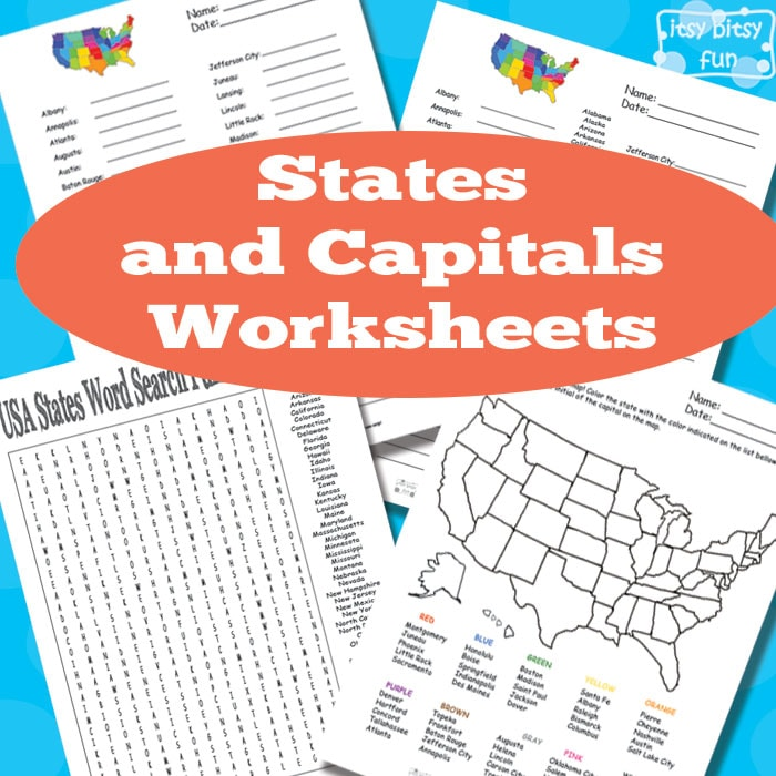 States And Capitals Worksheets Itsy Bitsy Fun Worksheets Library