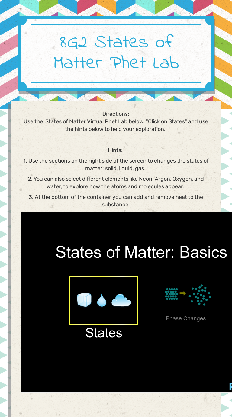 States Of Matter Phet Lab By Smiles In Science Tpt