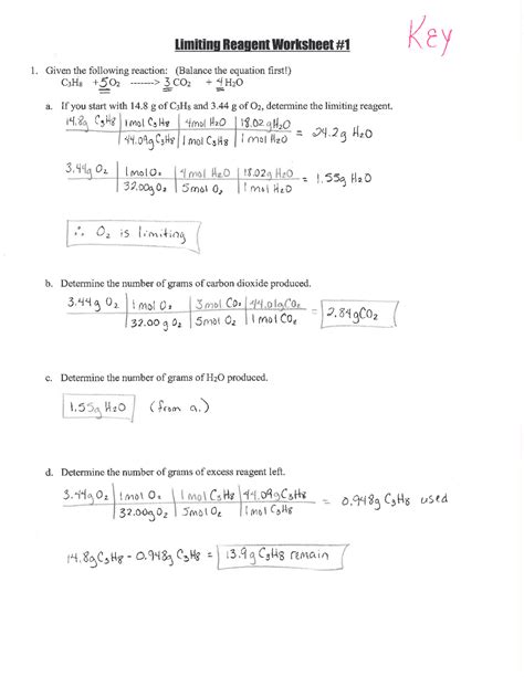 Stoichiometry Limiting Reagent Worksheet Pdf