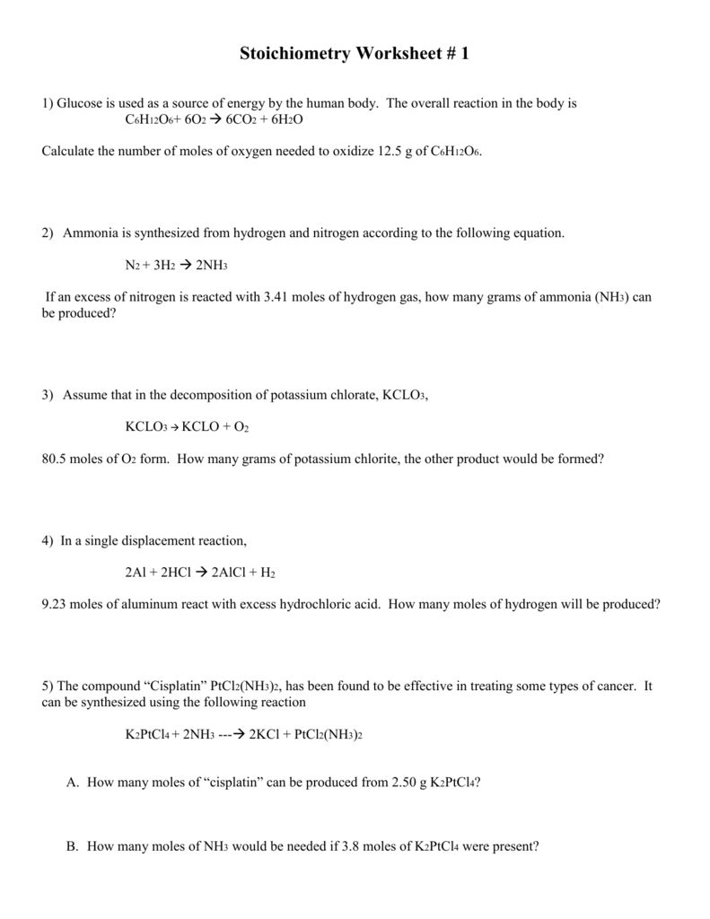 Stoichiometry Practice 2 Worksheet Answers Printable Word Searches