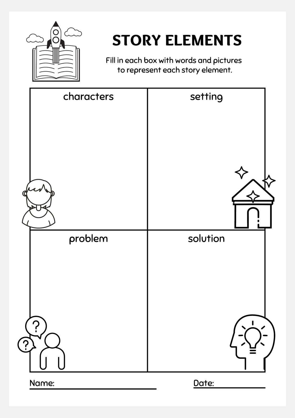 Story Elements Worksheet Template By Teach And Loveee Tpt