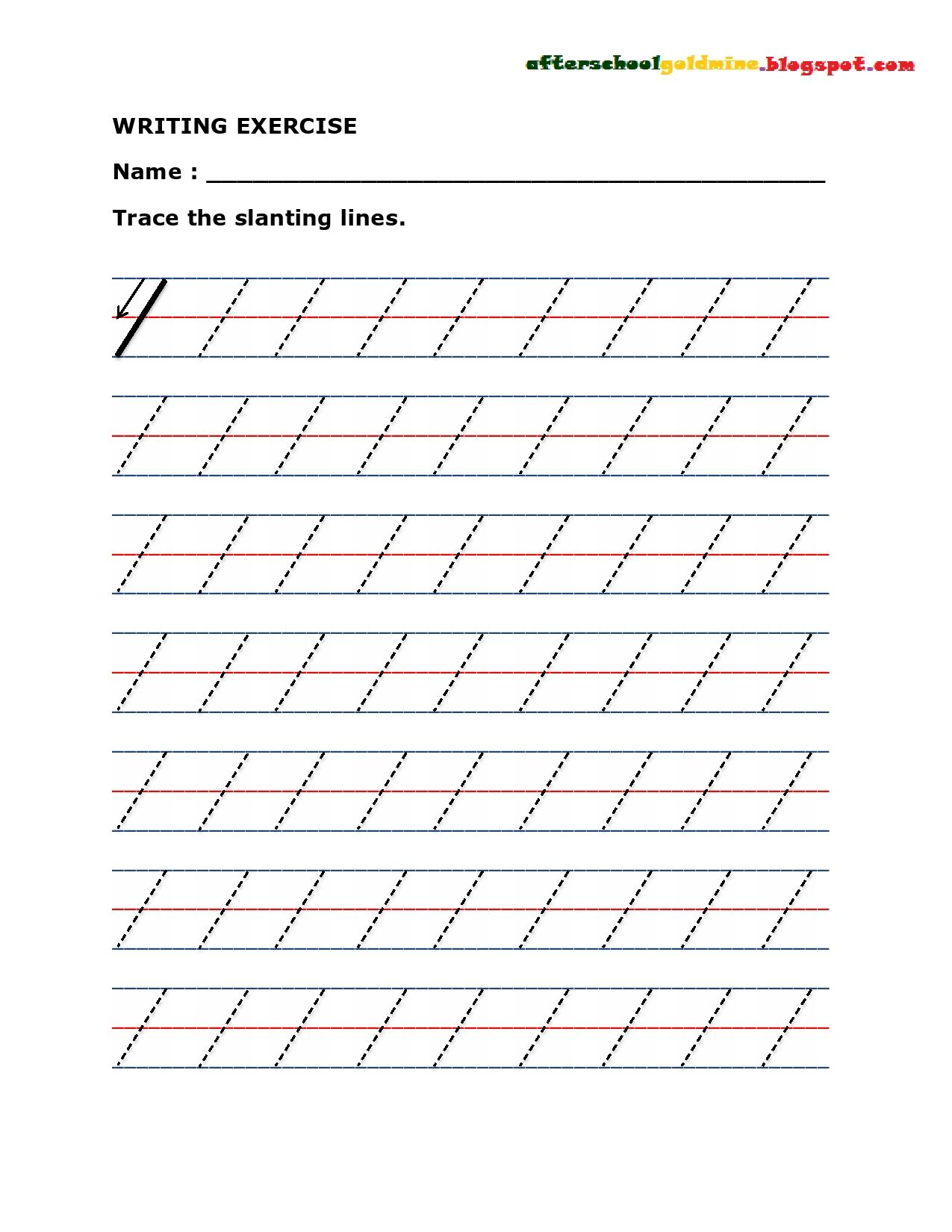 Straight Line Tracing Worksheets Preschool Prek Handwriting Practice