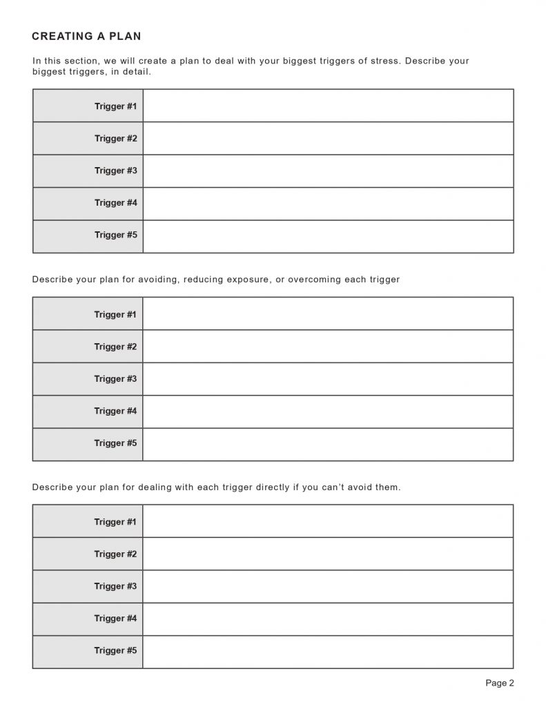 Stress Triggers Worksheet Editable Fillable Printable Pdf Therapypatron Com