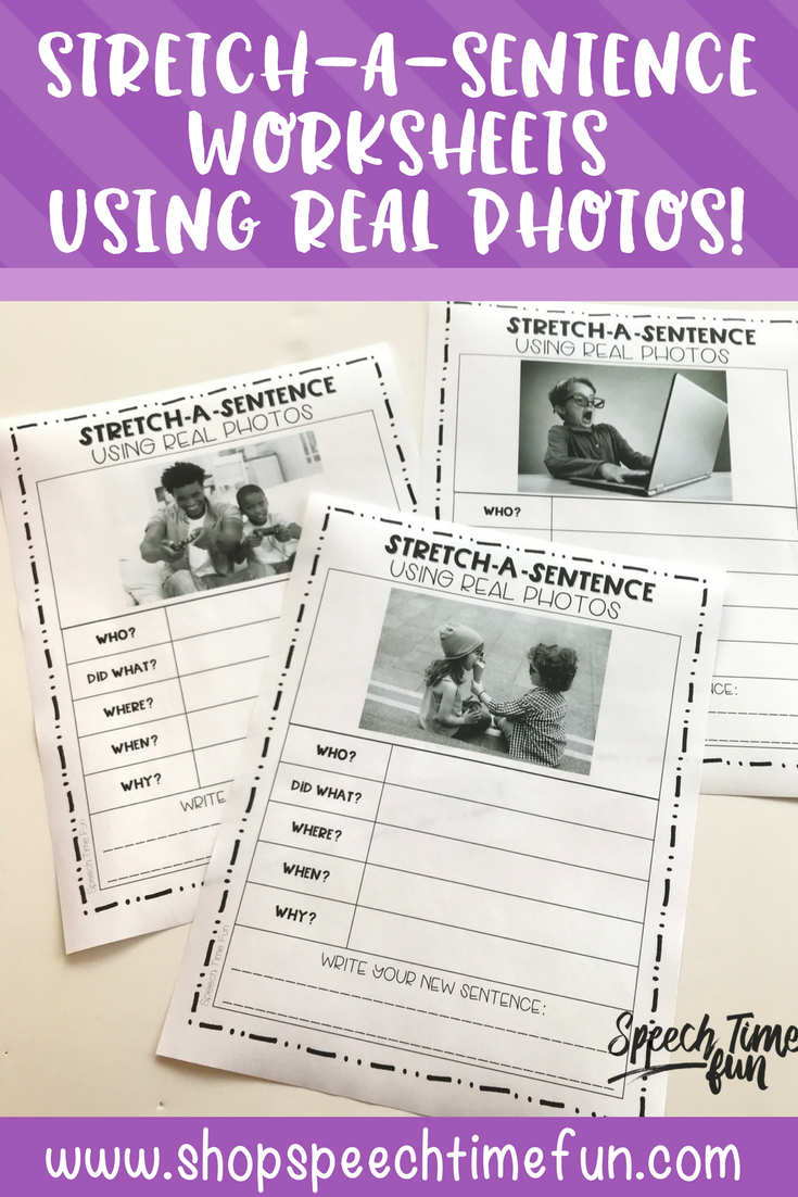 Stretch A Sentence Worksheets Using Real Photos Perfect For Working On Expanding Sentences And