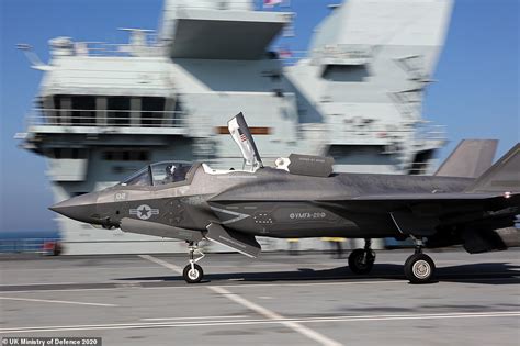 Stunning Moment One Of 14 F 35 Fighters Roars Into Action From Runway Of Royal Navy S New