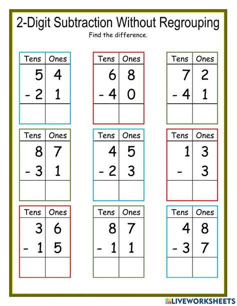 Subtracting 2 Digit By Two