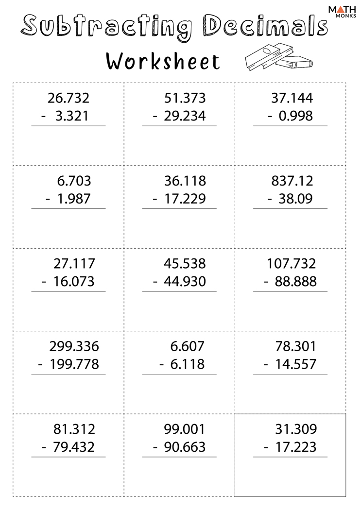 Subtracting Decimals Worksheet Worksheets Library