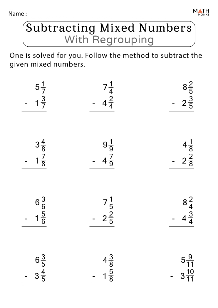 5 Easy Steps to Subtract Fractions with Regrouping