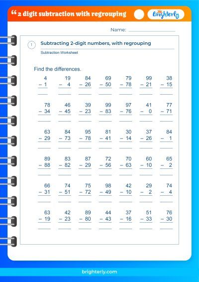 Subtraction 2 Digits With Regrouping Worksheet24