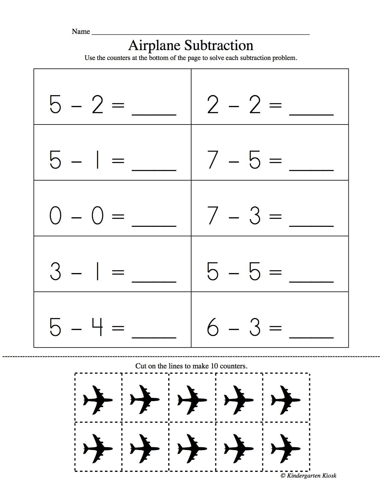 Subtraction Kindergarten Addition And Subtraction Worksheets Number Worksheets Science