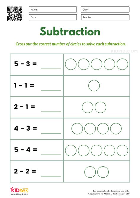 5 Fun Subtraction Worksheets for Kindergarten