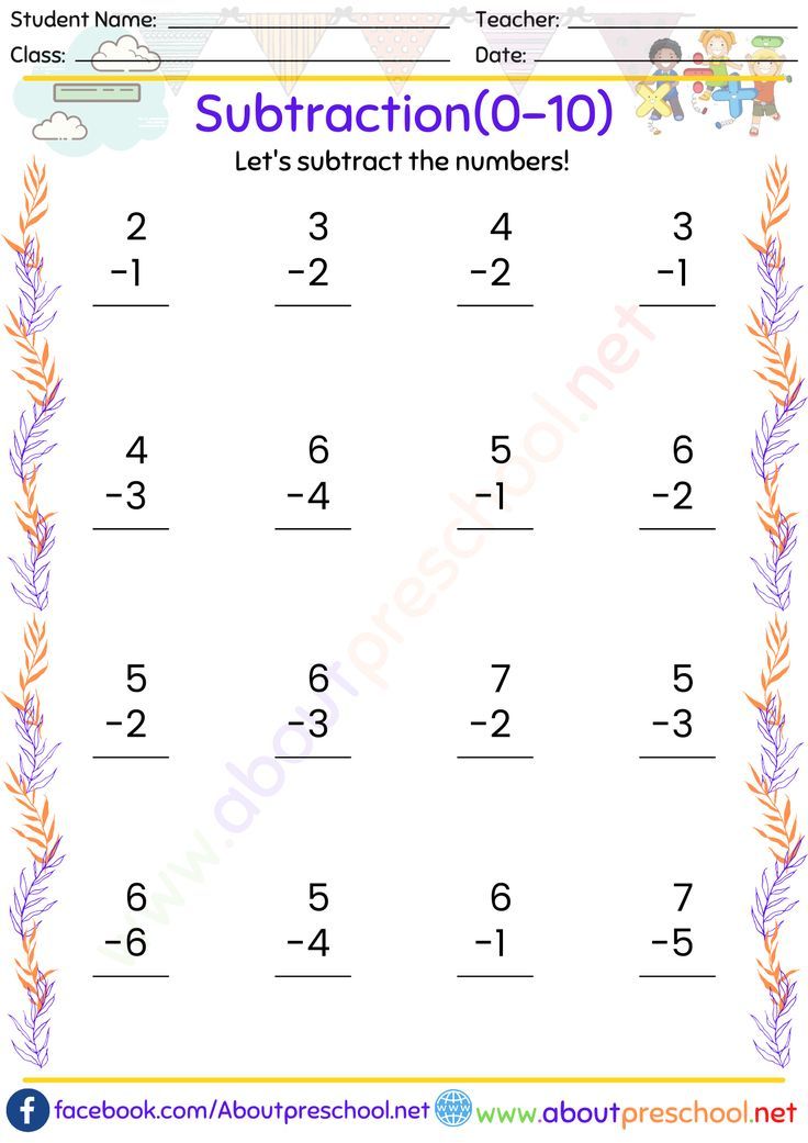 Subtraction Online Worksheet For Grade 1 Math Subtraction 1St Grade Worksheets Subtraction