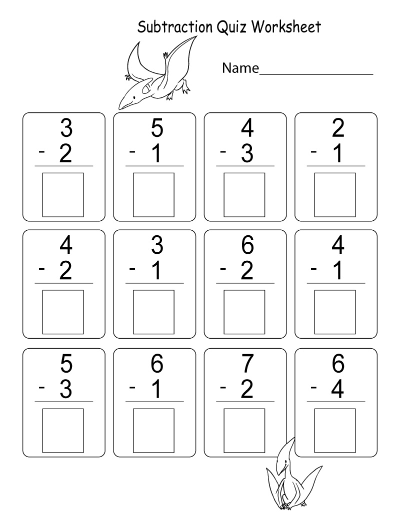 Subtraction Worksheets For Kindergarten Learning Printable