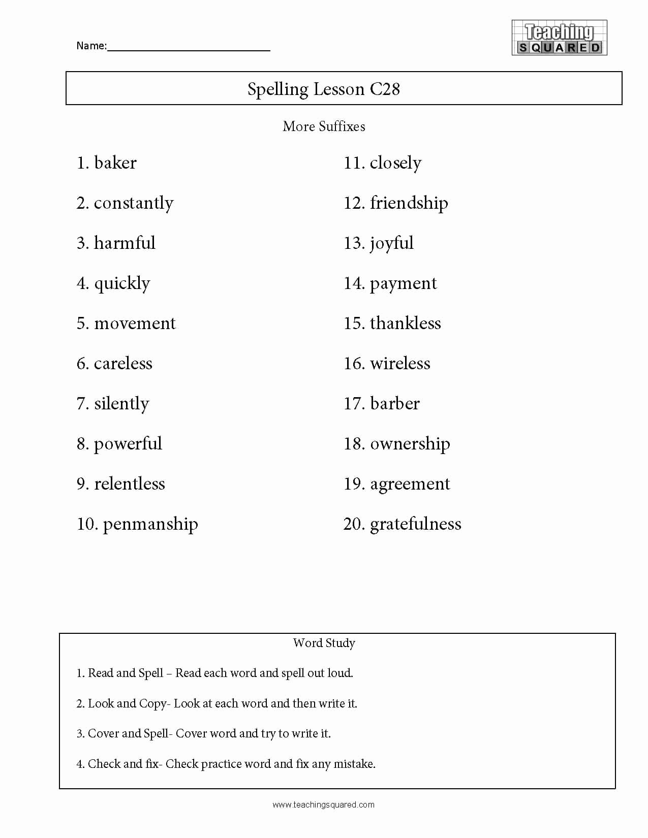 Suffix Worksheets 4Th Grade Unique 20 Suffix Worksheets For 4Th Grade