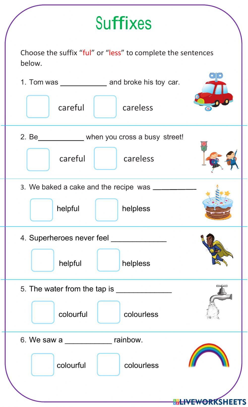 Suffixes Ful Worksheets Suffixes Worksheets Prefixes And Suffixes Prefixes