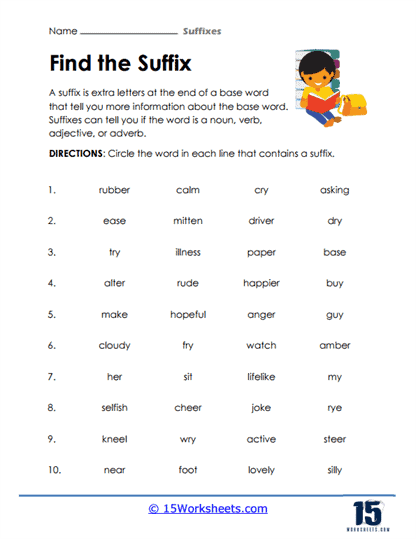 Suffixes Worksheet Teacher Made Worksheets Library