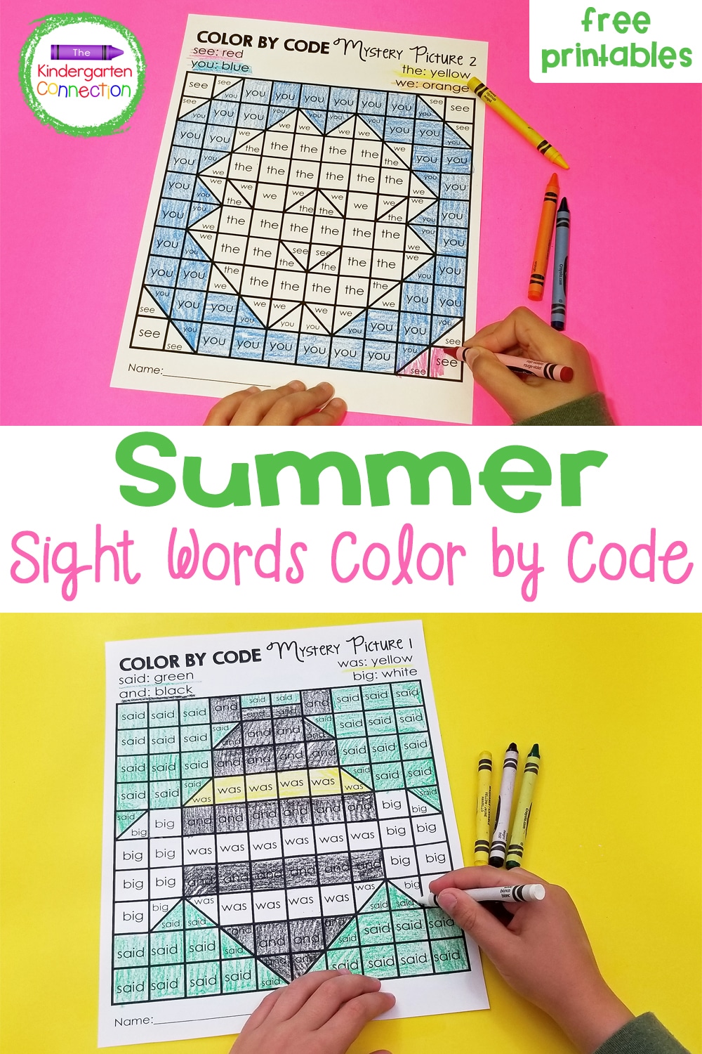 Summer Color By Code Sight Words Third Grade Sight Words