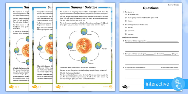 Summer Solstice Differentiated Worksheets Scottish Twinkl