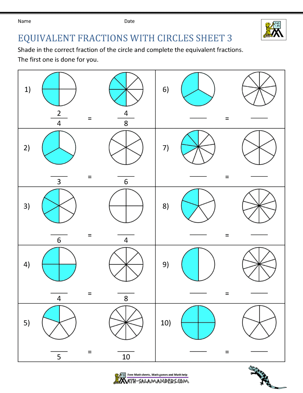 5 Essential Worksheets for Mastering Equivalent Fractions