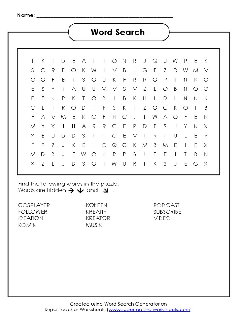 Super Teacher Worksheets Word Search Worksheet24