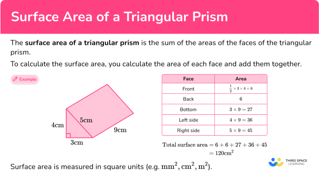 Surface Area Of A Triangular Prism Gcse Maths Steps Examples