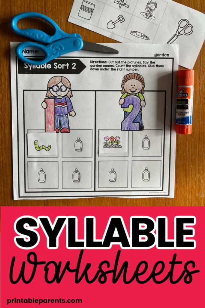 Syllable Worksheets For Kindergarten Printable Parents