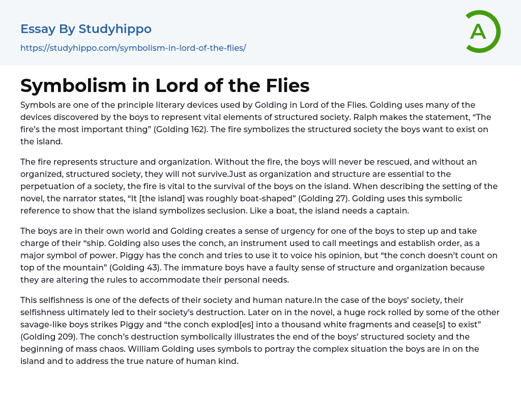 Symbolism In Lord Of The Flies Teaching Resources