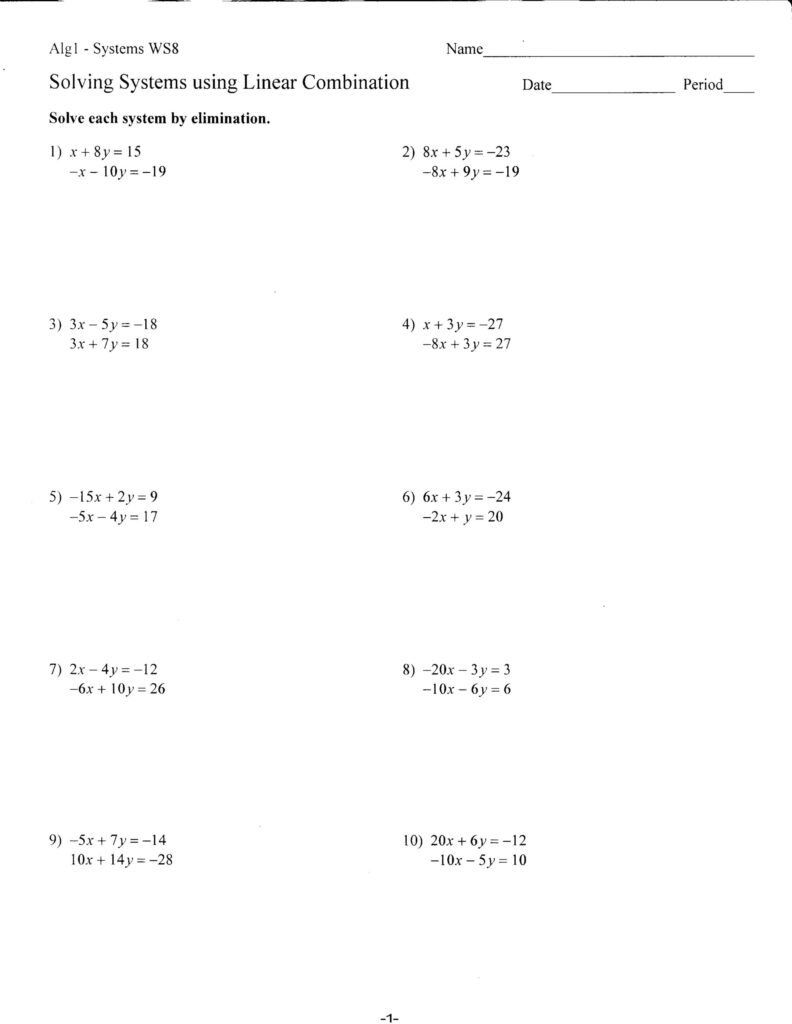 System Of Equations Kuta Worksheet Equations Worksheets