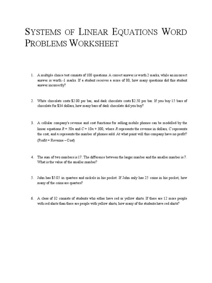 Solving System of Equations: Algebra 1 Word Problems