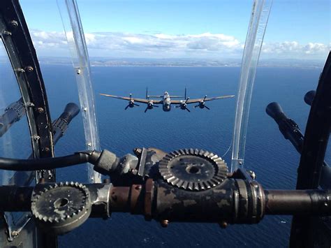 Tail Gunner View Of Another Lancaster The Last 2 Flying Lancaster Bomber Wwii Plane Wwii