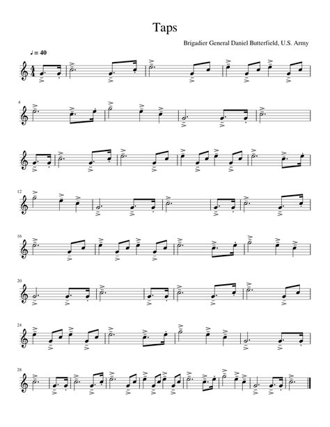 Taps Sheet Music For Cornet Solo Musescore Com