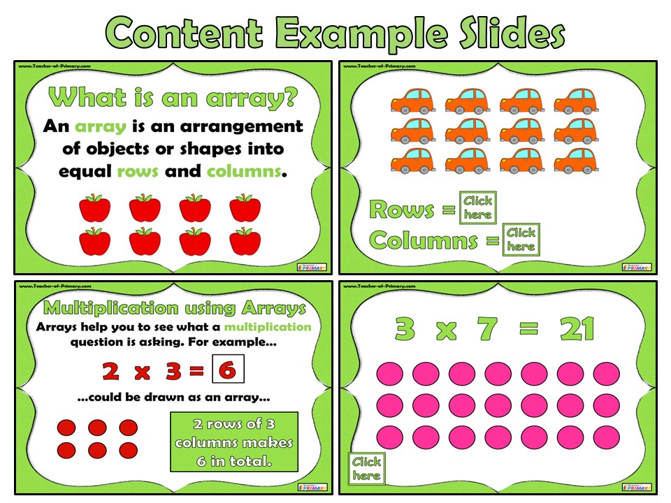 Teaching Multiplication Using Arrays