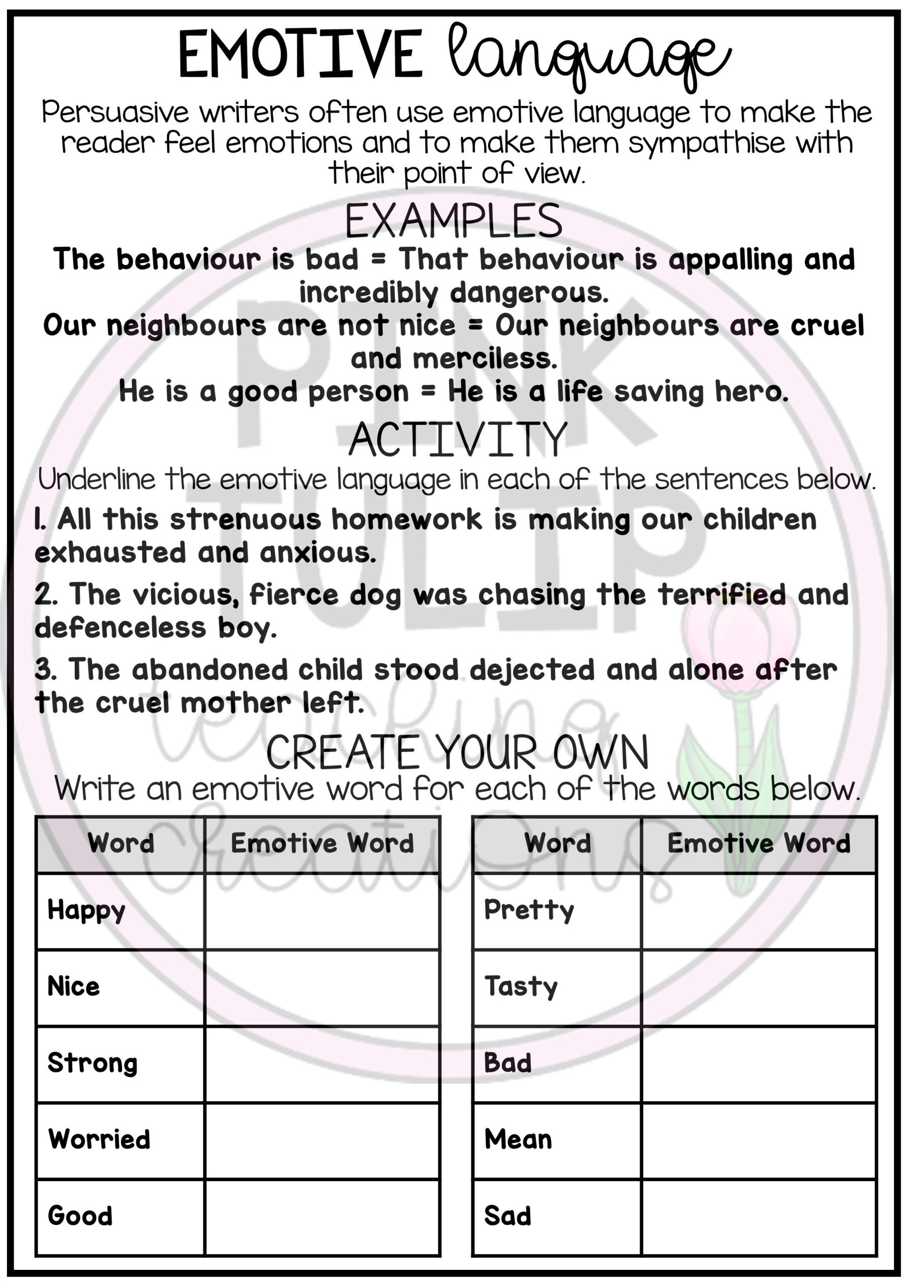 Techniques Of Persuasive Language Practice Worksheets By Stacey Lloyd