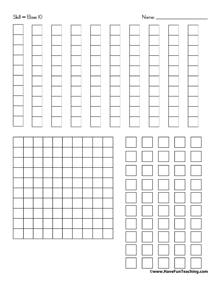 Ten Base Blocks Printables Printable Word Searches