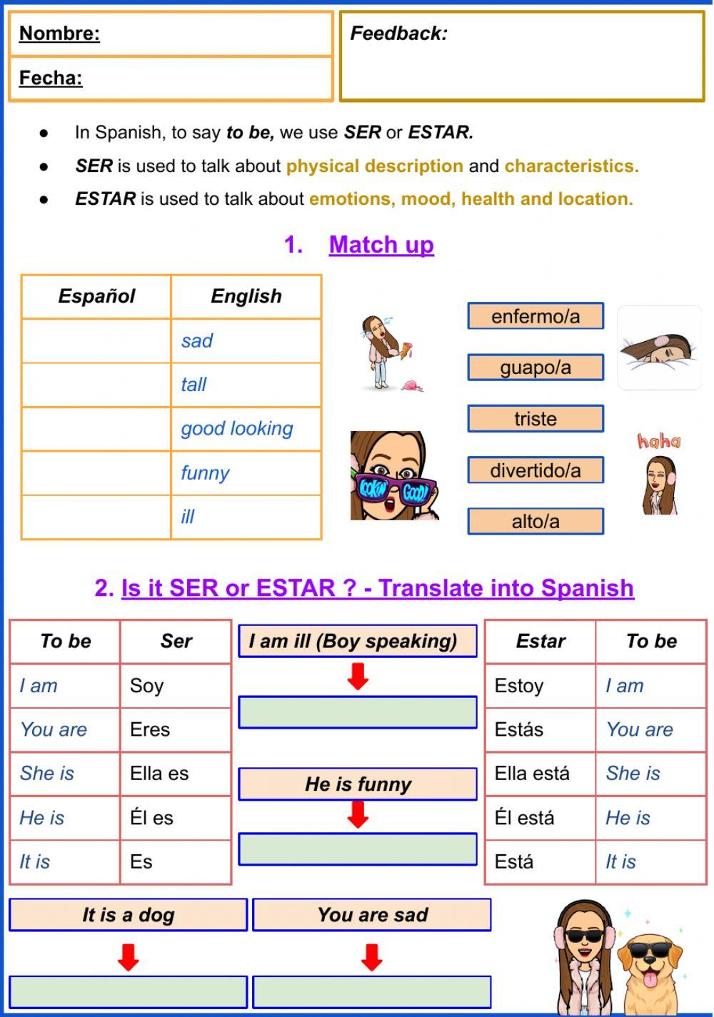 Tener Interactive Worksheet Live Worksheets Worksheets Library