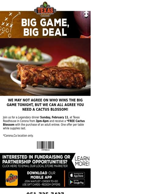 Texas Roadhouse Coupon Code March 2024 Dulsea Wandis