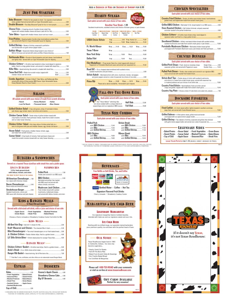 Janesville Texas Roadhouse Menu - Military Insights