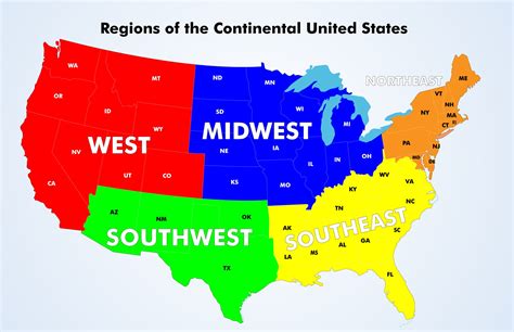 The 5 Regions Of The United States