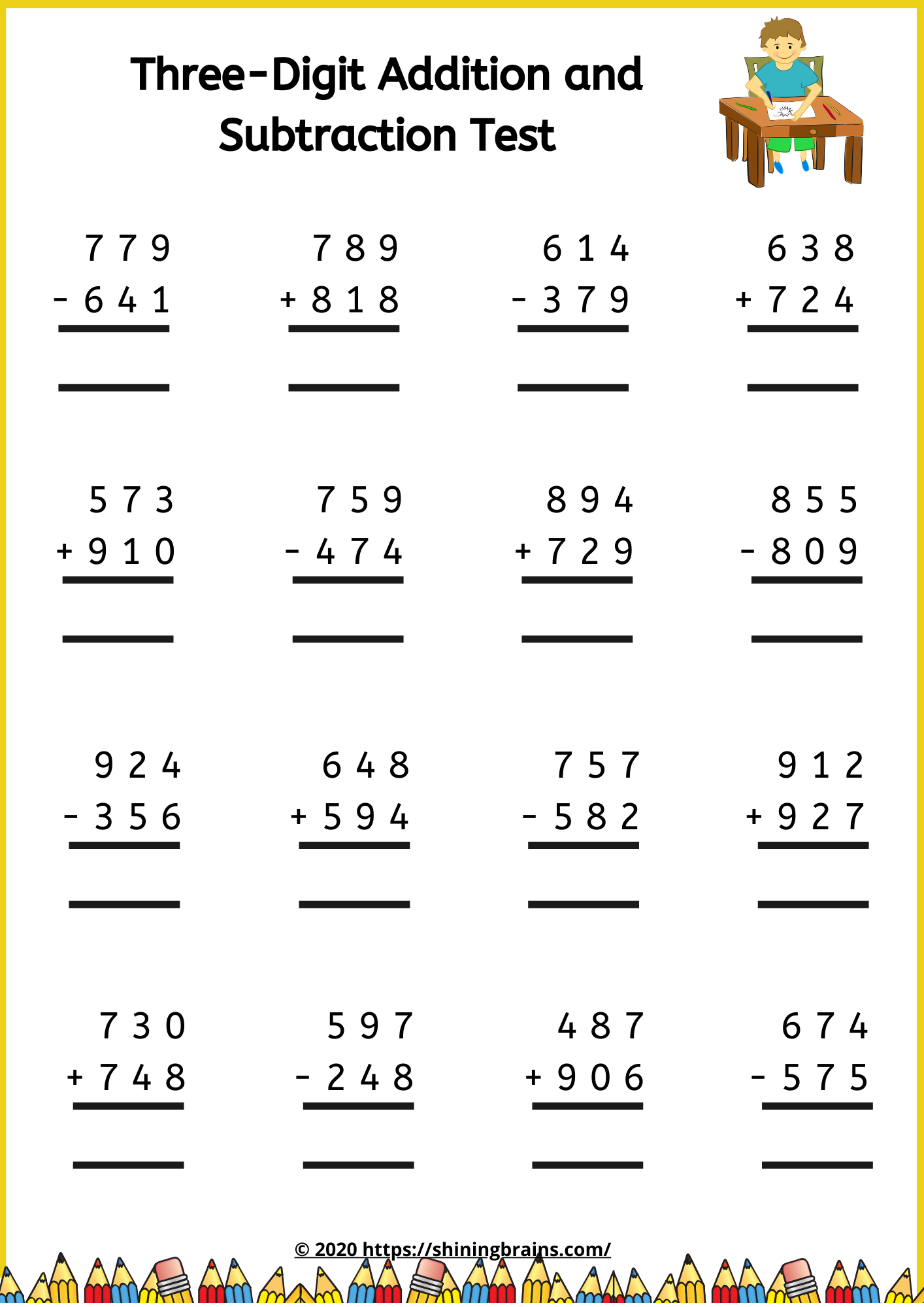 The Addition And Subtraction Worksheet Is Shown With Three Levels To