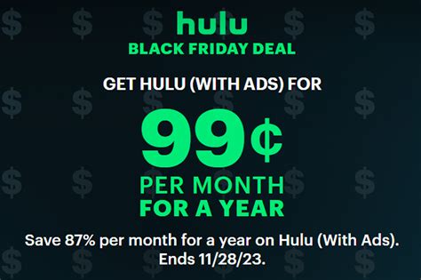 The Best Hulu Deal Of The Year 0 99 Month For 1 Year Black Friday Offer Living Rich With