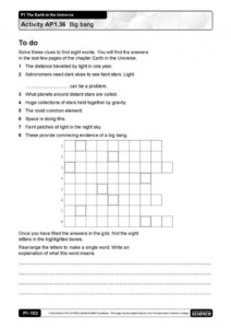 The Big Bang Worksheets 99Worksheets Scienceworksheets Net