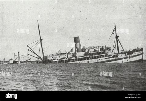 The British Hospital Ship Gloucester Castle Sinking After Being Torpedoed By A German