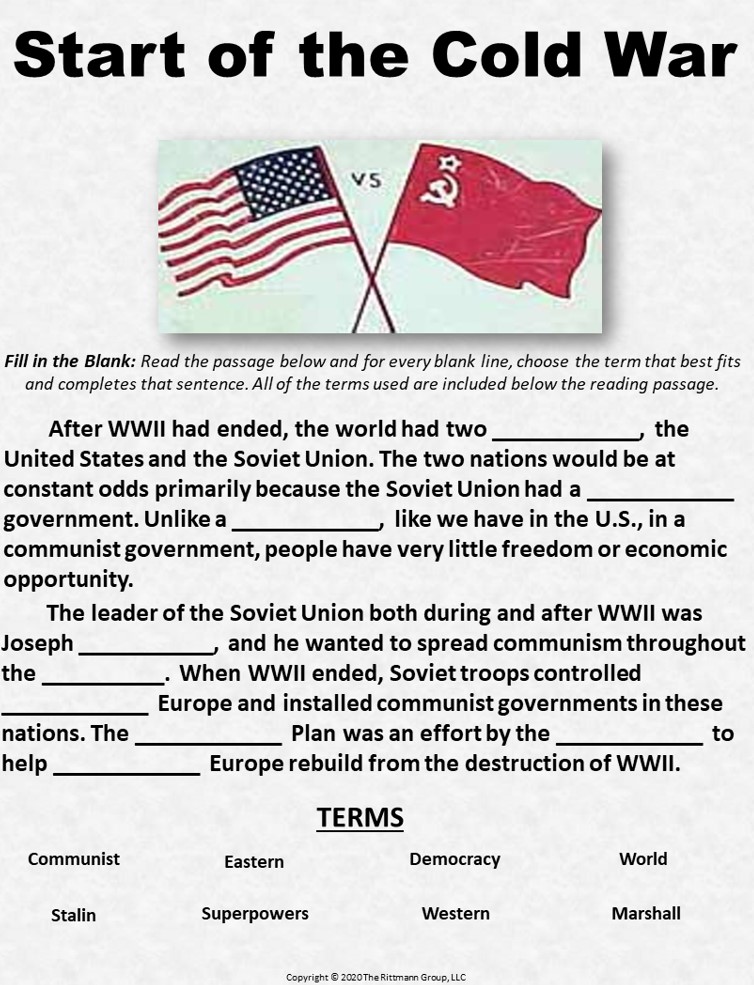 The Cold War Worksheet Activity Bundle By Southernmost Point Social Studies