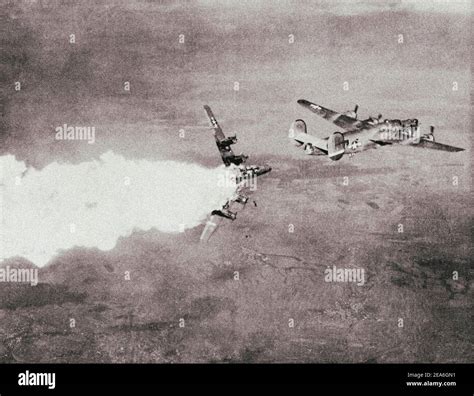 The Consolidated B 24 Liberator Blue I Bomber Shot Down During A Raid On A Chemical Complex In