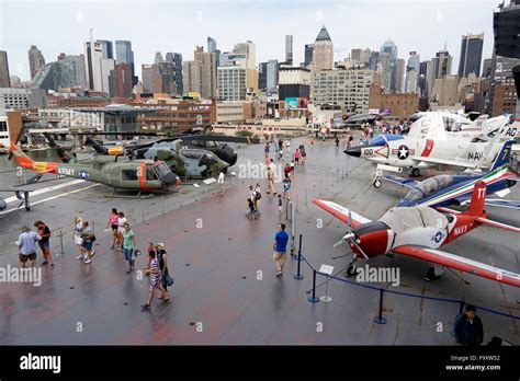 The Flight Deck Of Uss Intrepid Aircraft Carrier Intrepid Sea Air Space Museum Manhattan