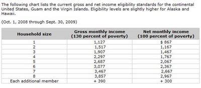 The Food Stamp Guide U S Food Stamp Income Eligibility Standards