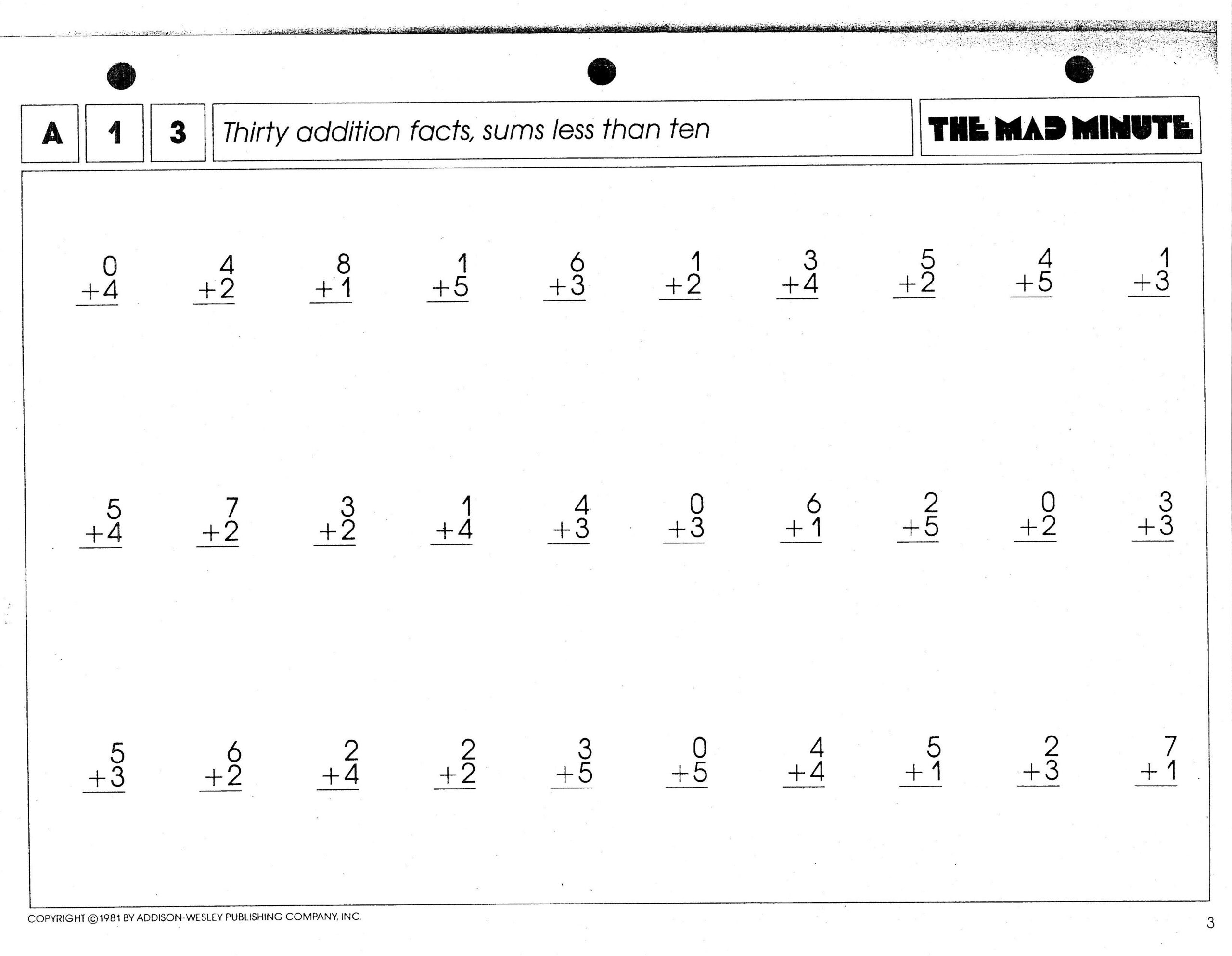 Boost Math Skills with Mad Minute Worksheets