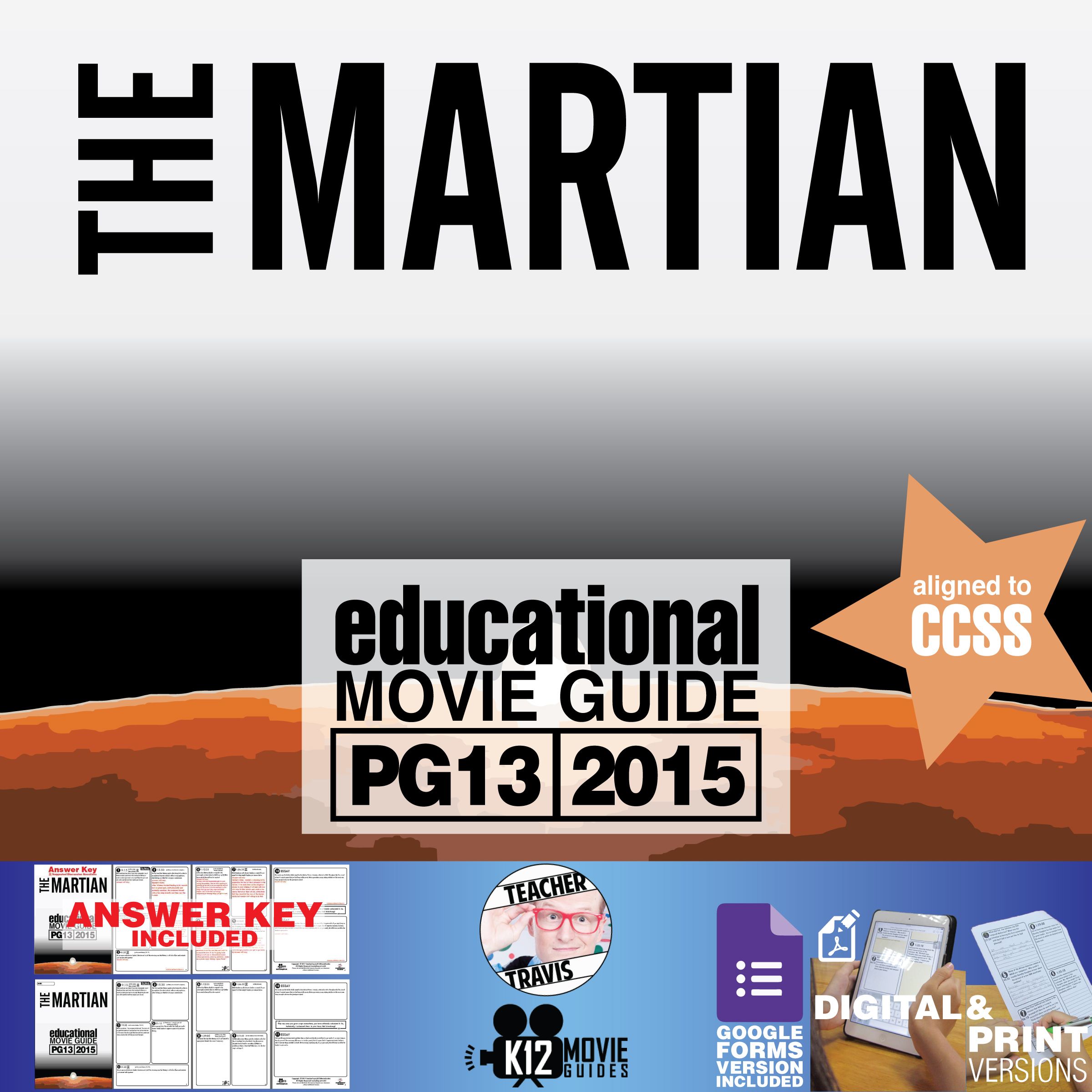 The Martian Movie Guide Questions Worksheet Pg13 2015